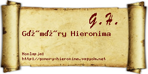 Gömöry Hieronima névjegykártya